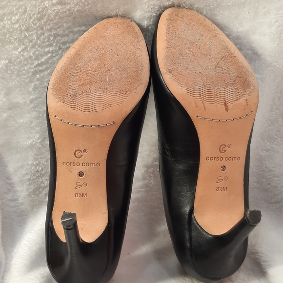 Corso Como Womens Black Leather Heels Size 8.5 M - Picture 9 of 11